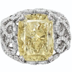 10.16 Carat Cushion Statement | Fancy Yellow | 18K Yellow Gold | Rare Fancy-Color Splendour