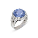 Round Brilliant Statement | Royal Blue Sapphire | 14K White Gold | Refined Light | Heirloom