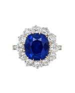 Round Brilliant Statement | Royal Blue Sapphire | 14K White Gold | Pure Sophistication - Image 3