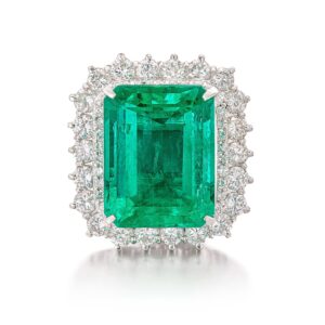 19.64 Carat Emerald-cut Statement | 14K White Gold | Grand Palais Radiance