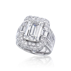 3.94 Carat Emerald-cut Statement | 14K White Gold | A Classic Statement