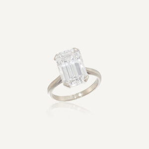5.88 Carat Emerald-cut Statement | 14K White Gold | Refined Grandeur | Signature