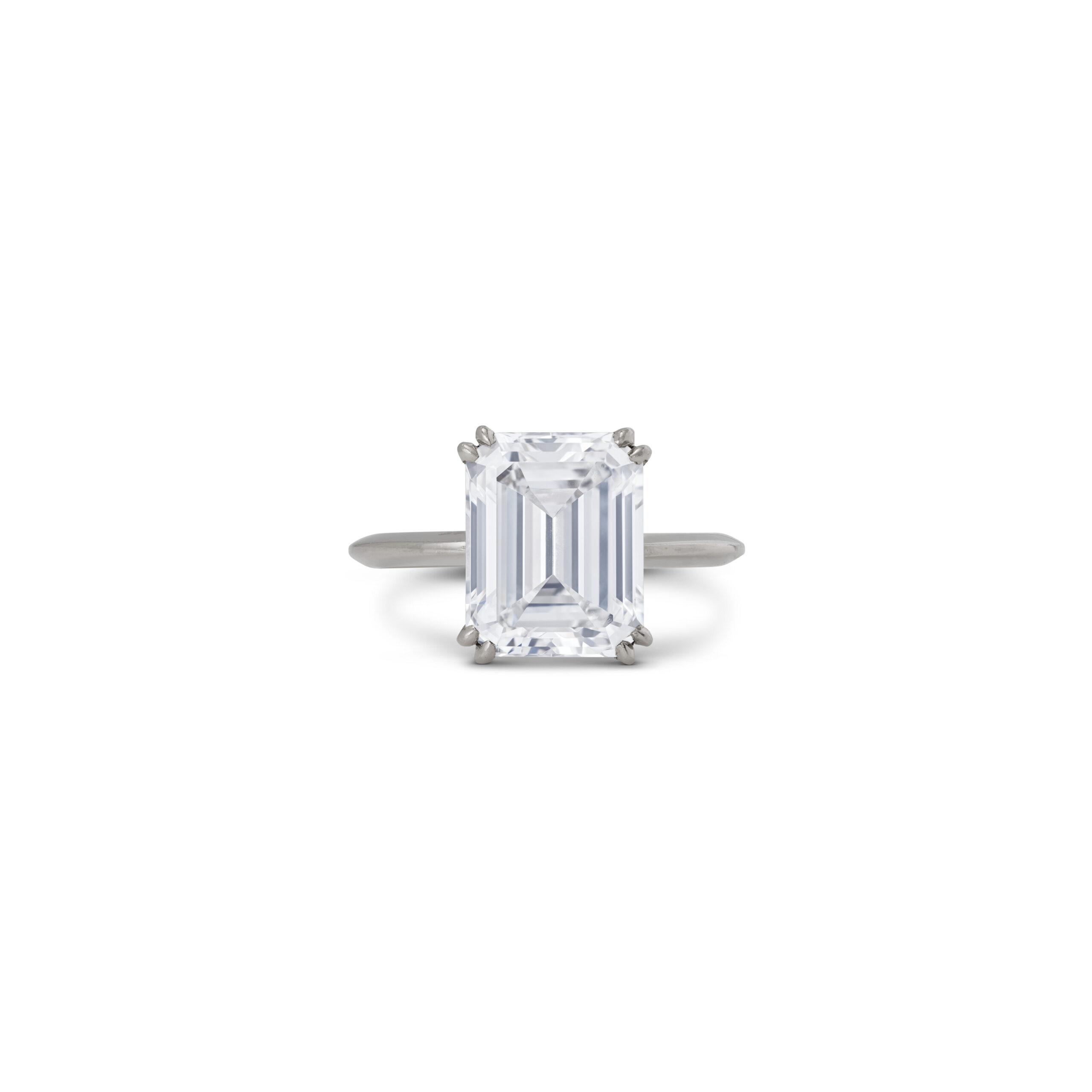 emerald-cut-diamond-ring-4-carats-i-vs-76-500-front-view-primary.jpg 4 Carat Emerald-cut Statement / I color | VS | 14K White Gold | Everyday Royalty - Image 1