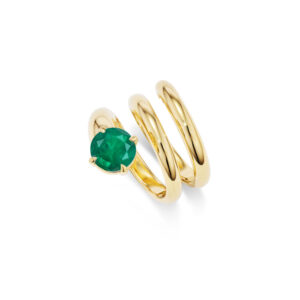 Emerald Diamond Ring | 14K White Gold | Graceful Brilliance | Modern Classic