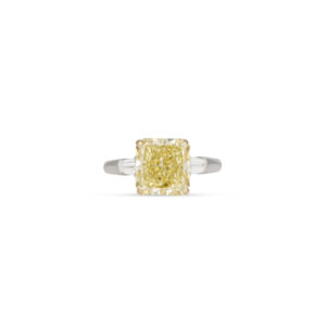 4.23 Carat Round Brilliant Statement | Fancy Yellow | 14K White Gold