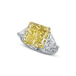 7.52 Carat Round Brilliant Statement | Fancy Yellow | 14K White Gold | Sunlit Royal Radiance - Image 2