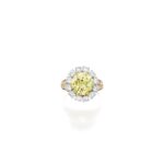 4.58 Carat Round Brilliant Statement | Fancy Yellow | 14K White Gold - Image 2
