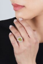 4.58 Carat Round Brilliant Statement | Fancy Yellow | 14K White Gold - Image 3