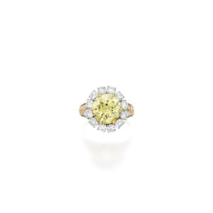 4.58 Carat Round Brilliant Statement | Fancy Yellow | 14K White Gold