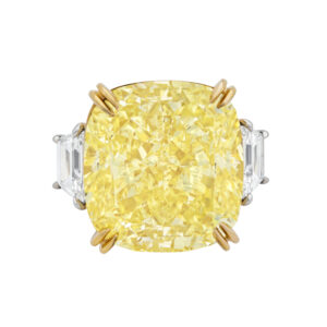 20 Carat Cushion Statement | Fancy Yellow | 14K White Gold | Colour-Collector’s Treasure