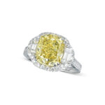 5 Carat Cushion Statement | Fancy Yellow | 14K White Gold | Colour-Collector’s Treasure - Image 2