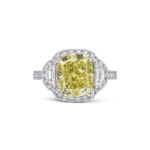 5 Carat Cushion Statement | Fancy Yellow | 14K White Gold | Colour-Collector’s Treasure