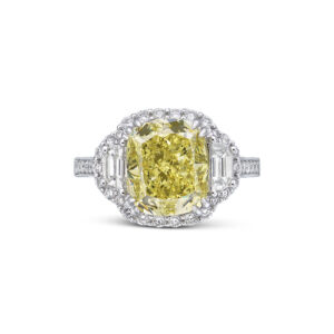 5 Carat Cushion Statement | Fancy Yellow | 14K White Gold | Colour-Collector’s Treasure