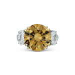 9.11 Carat Round Brilliant Statement | Fancy Yellow | 14K White Gold | Sunlit Royal Radiance
