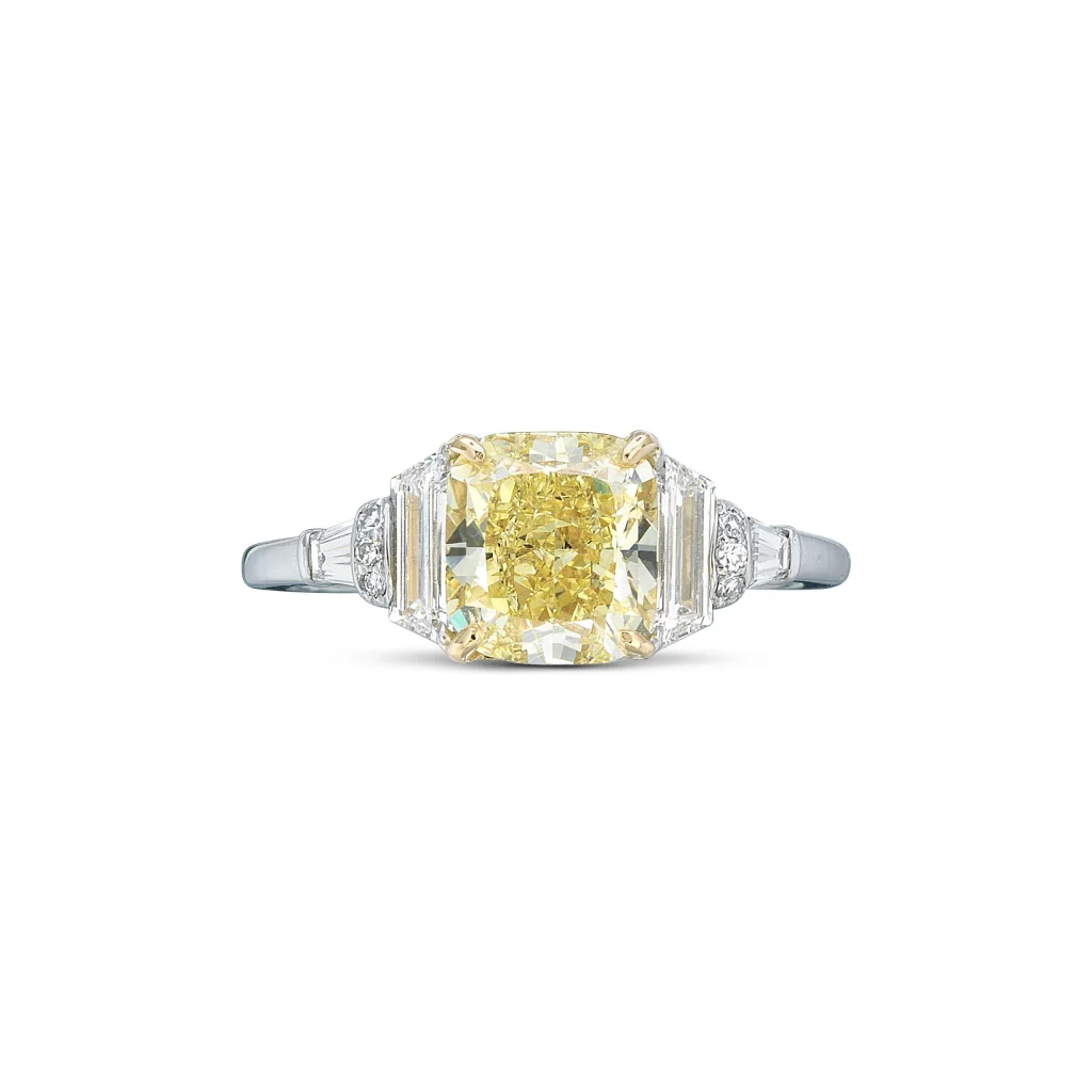 2.05 Carat Cushion Statement | Fancy Yellow | 18K Gold | Sunlit Royal Radiance