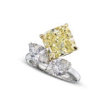 6 Carat Cushion Statement | Fancy Yellow | 14K White Gold | Sunlit Royal Radiance | Heirloom - Image 2