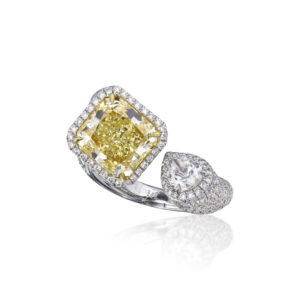 3.17 Carat Pear Statement | Fancy Yellow | 14K White Gold | A Crown-Worthy Fancy Rarity