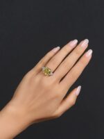 8.88 Carat Round Brilliant Statement | Fancy Yellow | 14K White Gold | Sunlit Royal Radiance - Image 3