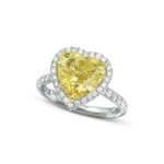 3.55 Carat Heart Shape Statement | Fancy Yellow | 18K Gold | Colour-Collector’s Treasure - Image 2