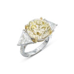 10 Carat Round Brilliant Statement | Fancy Yellow | 14K White Gold | Sunlit Royal Radiance