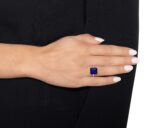 Round Brilliant Statement | Royal Blue Sapphire | 14K White Gold | Pure Sophistication - Image 5