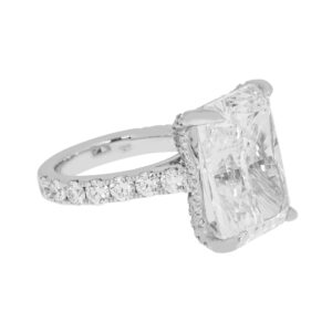 19.3 Carat Radiant Diamond Ring | Brilliant White | 14K White Gold