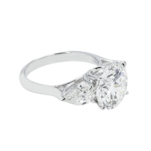 6.47 Carat Round Brilliant Diamond Ring | Brilliant White | 14K White Gold