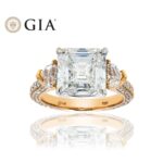 7.82 Carat Asscher Diamond Ring | Brilliant White | 18K Rose Gold | Refined Grandeur - Image 3