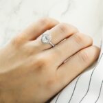 2.22 Carat Oval Halo Diamond Ring | Brilliant White | 18K White Gold | Quiet Power - Image 3