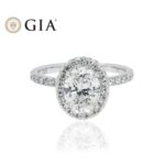 2.22 Carat Oval Halo Diamond Ring | Brilliant White | 18K White Gold | Quiet Power - Image 4