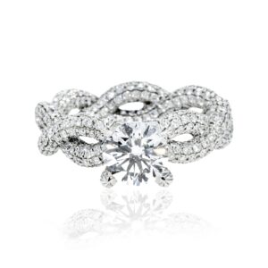 4.73 Carat Round Brilliant Diamond Ring | Brilliant White | 18K White Gold | Modern Nobility