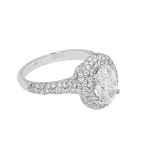 2.58 Carat Oval Diamond Ring | Brilliant White | 18K White Gold | Quiet Power