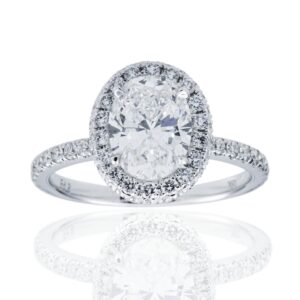 2.27 Carat Oval Diamond Ring | Brilliant White | 18K White Gold | A Classic Statement