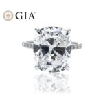 10.01 Carat Cushion Diamond Ring | Brilliant White | 18K White Gold - Image 6