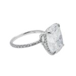 10.01 Carat Cushion Diamond Ring | Brilliant White | 18K White Gold