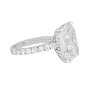 15.79 Carat Emerald Diamond Ring | 18K White Gold | Grand Palais Radiance