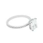 3.55 Carat Cushion Diamond Ring | Brilliant White | 18K White Gold | Quiet Power