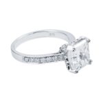 3.5 Carat Cushion Diamond Ring | Brilliant White | 18K White Gold | Quiet Power
