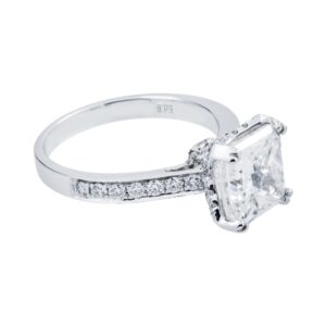 3.5 Carat Cushion Diamond Ring | Brilliant White | 18K White Gold | Quiet Power