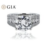 5.91 Carat Round Brilliant Diamond Ring | Brilliant White | 18K White Gold - Image 7