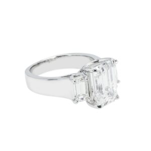 5.1 Carat Emerald Diamond Ring | 18K White Gold | Refined Grandeur