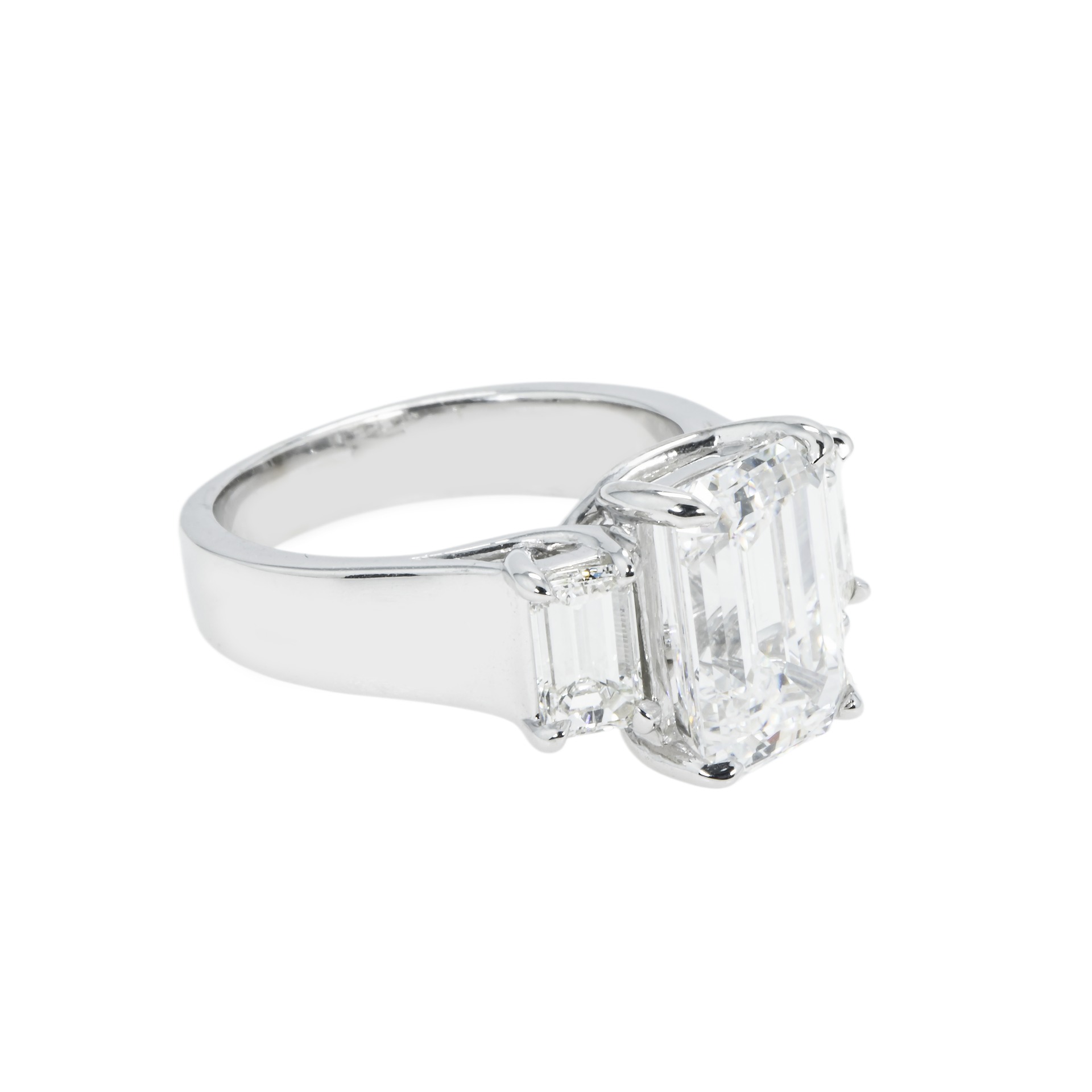 gia-18k-white-gold-4-02ct-emerald-cut-diamond-engagement-ring-5-10ctw-95000-front-view-primary.jpg 5.1 Carat Emerald Diamond Ring | 18K White Gold | Refined Grandeur - Image 1