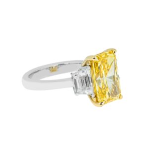 5.03 Carat Radiant Statement | Fancy Yellow | 18K White Gold | Colour-Collector’s Treasure
