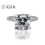 5.41 Carat Cushion Diamond Ring | Brilliant White | 18K White Gold | Heirloom-Worthy Glow - Image 5