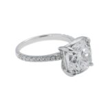 5.41 Carat Cushion Diamond Ring | Brilliant White | 18K White Gold | Heirloom-Worthy Glow