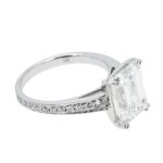 5.51 Carat Emerald Diamond Ring | 18K White Gold | Signature Sophistication - Image 2