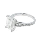 5.51 Carat Emerald Diamond Ring | 18K White Gold | Signature Sophistication - Image 3