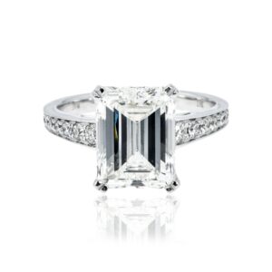 5.51 Carat Emerald Diamond Ring | 18K White Gold | Signature Sophistication