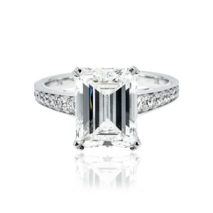 5.51 Carat Emerald Diamond Ring | 18K White Gold | Signature Sophistication