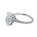5.77 Carat Oval Diamond Ring | Brilliant White | 18K White Gold | Radiant Elegance - Image 2